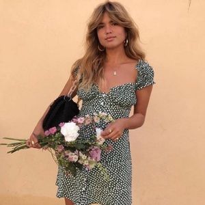 With Jean Isabella Dress Green Floral Mini